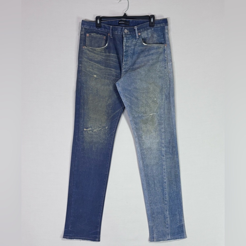 Purple Brand P001 Split Wash Distressed Jeans Size 38 Designer Denim